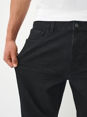 Black Straight Fit Essential Stretch Jeans - Image 3 of 11