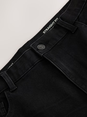 Black Straight Fit Essential Stretch Jeans - Image 9 of 11