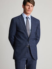 Brook Taverner Blue Check Wool Blend Suit Jacket - Image 1 of 9
