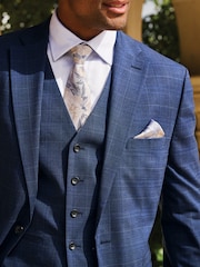 Brook Taverner Blue Check Wool Blend Suit Jacket - Image 9 of 9
