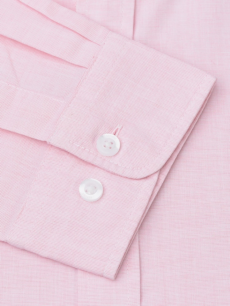 Brook Taverner Pink End-on-End Cotton Shirt - Image 5 of 5