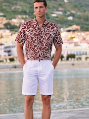 Brook Taverner Brown Print Cotton Short Sleeve Shirt - Image 2 of 7