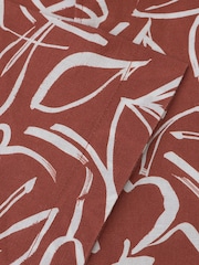 Brook Taverner Brown Print Cotton Short Sleeve Shirt - Image 7 of 7