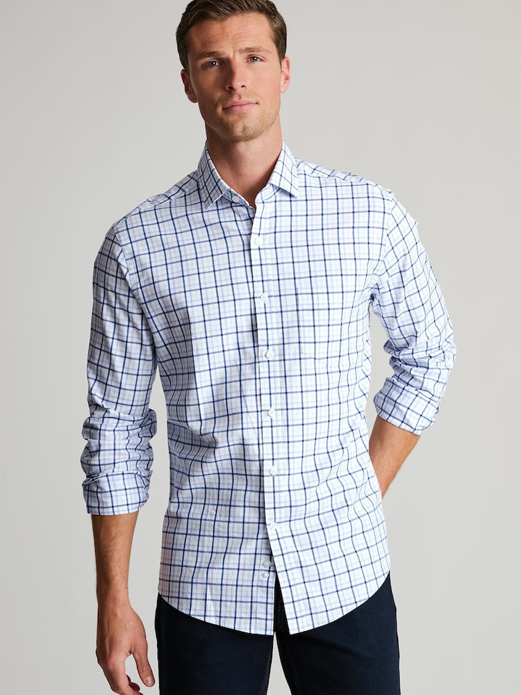 Brook Taverner Blue Tattersall Check Cotton Shirt - Image 1 of 6