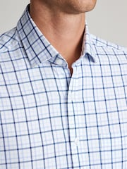 Brook Taverner Blue Tattersall Check Cotton Shirt - Image 3 of 6