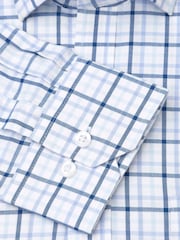 Brook Taverner Blue Tattersall Check Cotton Shirt - Image 6 of 6