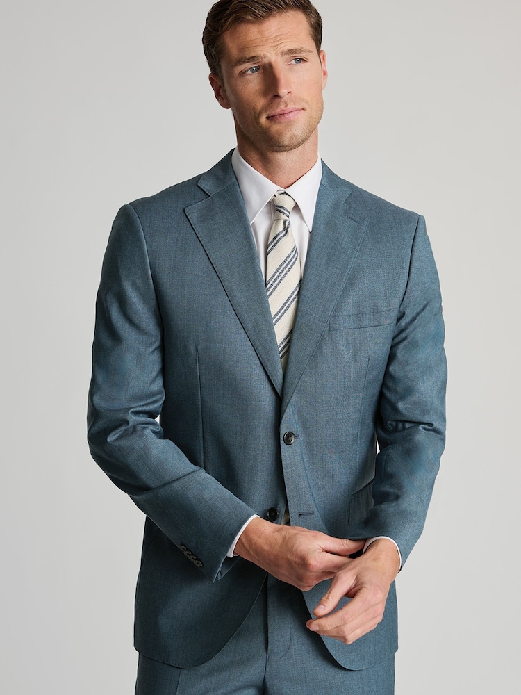 Brook Taverner Blue Italian Wool Suit Jacket - Image 1 of 8