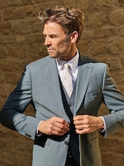 Brook Taverner Blue Italian Wool Suit Jacket - Image 8 of 8