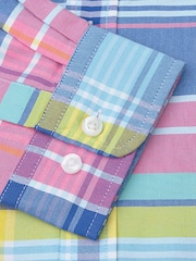 Brook Taverner Blue Madras Check Oxford Cotton Shirt - Image 6 of 6