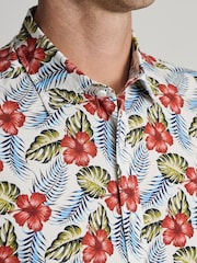 Brook Taverner Orange Tropical Print Short Sleeve Shirt - Image 2 of 5