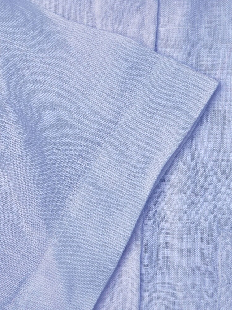 رمادي - Brook Taverner Pure Linen Short Sleeve Shirt - Image 5 of 5