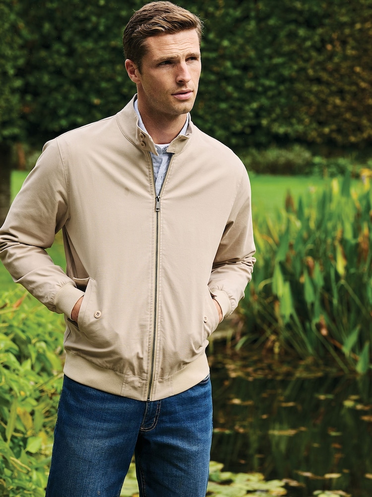 Brook Taverner Brown Cotton Blend Harrington Jacket - Image 1 of 8