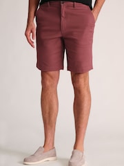 Brook Taverner Pink Textured Stretch Cotton Chino Shorts - Image 1 of 4