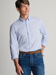 Brook Taverner Blue End-on-End Cotton Shirt - Image 1 of 5