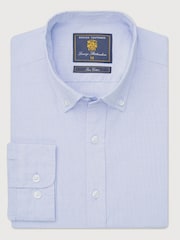 Brook Taverner Blue End-on-End Cotton Shirt - Image 3 of 5