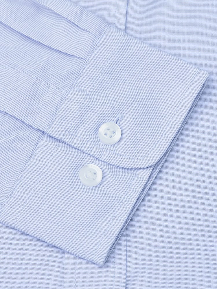 Brook Taverner Blue End-on-End Cotton Shirt - Image 5 of 5