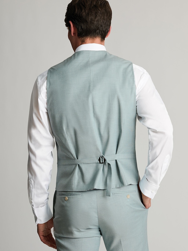 Brook Taverner Green Textured Suit Waistcoat - Image 2 of 2