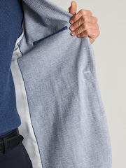 Brook Taverner Blue Textured Linen Blend Jacket - Image 6 of 7