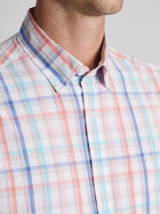 Brook Taverner Orange Check Portofino Short Sleeve Shirt - Image 2 of 5