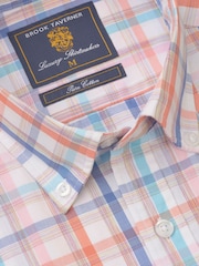Brook Taverner Orange Check Portofino Short Sleeve Shirt - Image 4 of 5