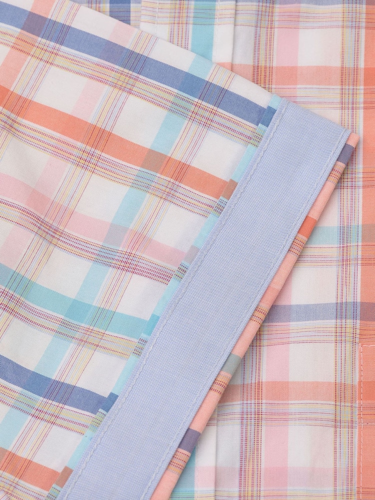 Brook Taverner Orange Check Portofino Short Sleeve Shirt - Image 5 of 5