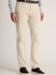 Brook Taverner Natural Tailored Fit 5 Pocket Italian Twill Cotton Stretch Trousers - Image 1 of 1