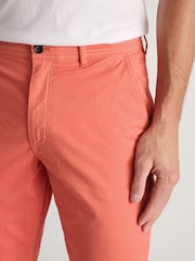 Brook Taverner Orange Tailored Fit Garment Dyed Cotton Stretch Trousers - Image 4 of 4