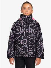 Roxy Black Girls Waterproof Thermal Jetty Printed Ski Jacket - Image 1 of 3