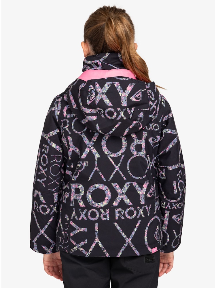 Roxy Black Girls Waterproof Thermal Jetty Printed Ski Jacket - Image 2 of 3