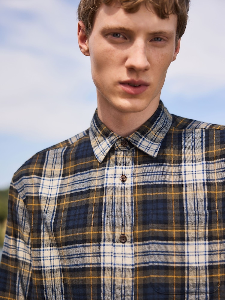 Green Long Sleeve Flannel Shirt - Image 1 of 8 Green Long Sleeve Flannel Shirt - Image 1 of 8