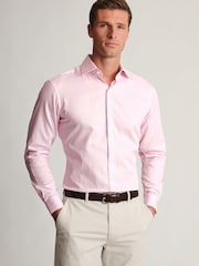 Brook Taverner Light Pink Regular Fit Butchers Stripe Cotton Shirt - Image 1 of 1