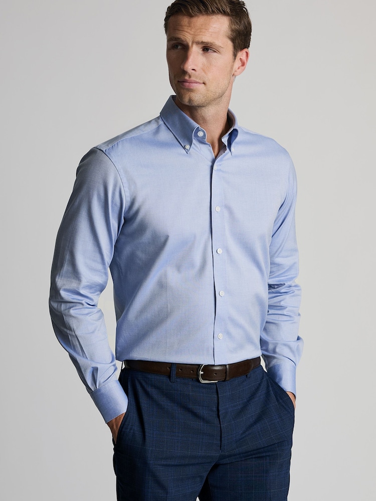 Brook Taverner Blue Pinpoint Oxford Cotton Shirt - Image 1 of 8