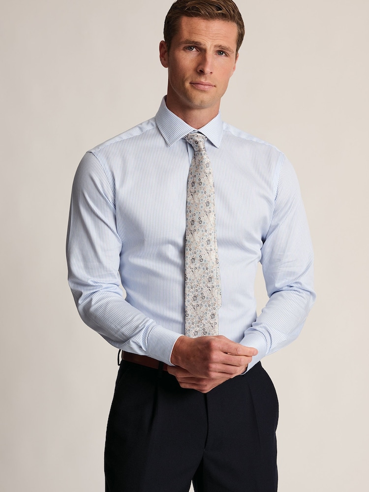 Brook Taverner Blue Fine Stripe Cotton Shirt - Image 2 of 7