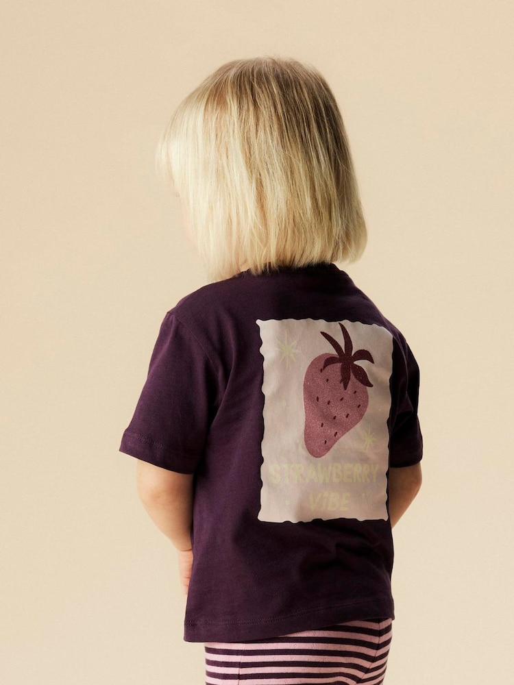 Name It Purple Strawberry Short Sleeve T-Shirt - Image 1 of 4 Name It Purple Strawberry Short Sleeve T-Shirt - Image 1 of 4