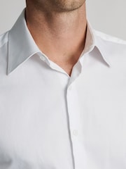 ホワイト - Brook Taverner ツイルストレッチ・コットンシャツ - 画像 4 / 7