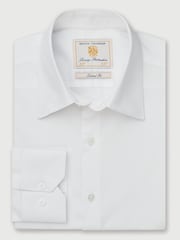 ホワイト - Brook Taverner ツイルストレッチ・コットンシャツ - 画像 5 / 7