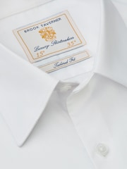 ホワイト - Brook Taverner ツイルストレッチ・コットンシャツ - 画像 6 / 7