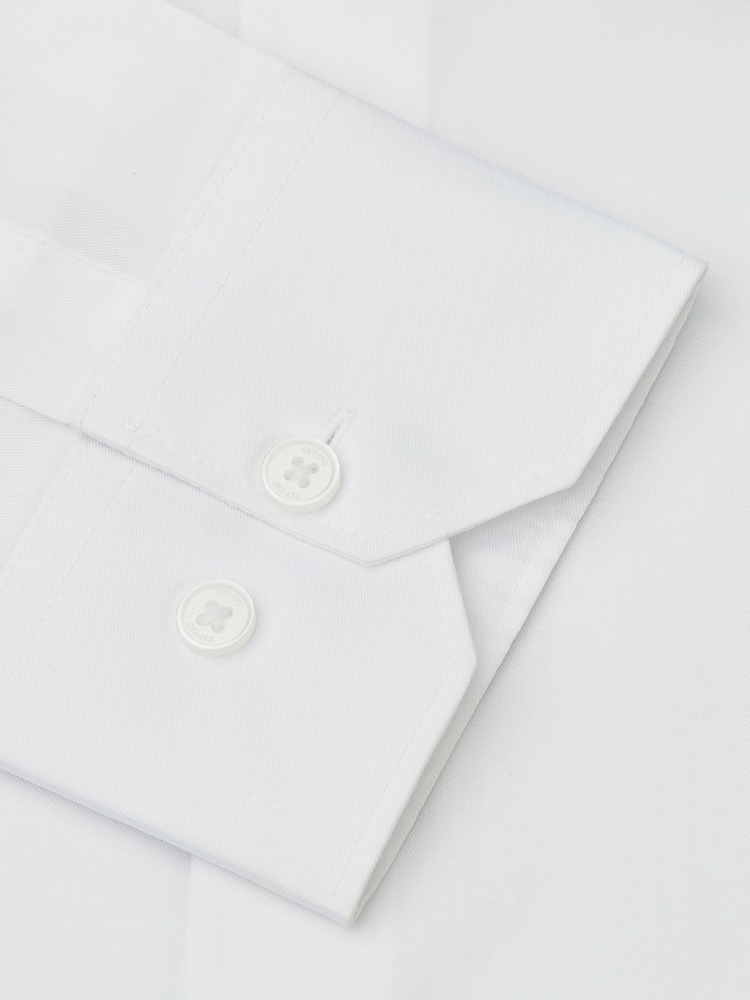 ホワイト - Brook Taverner ツイルストレッチ・コットンシャツ - 画像 7 / 7