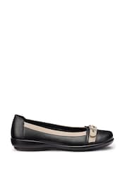 Hotter Black Wide Fit Sparrow Slip-On Ballet Shoes - Image 1 of 4