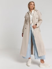 Simply Be Natural Linen Trench Coat - Image 1 of 4