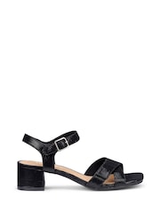 Hotter Black Extra Wide Fit Jive Slip On Formal Sandals - Image 1 of 4