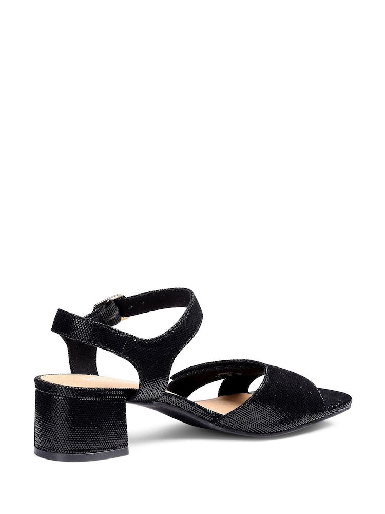 Hotter Black Extra Wide Fit Jive Slip On Formal Sandals - Image 2 of 4