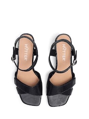 Hotter Black Extra Wide Fit Jive Slip On Formal Sandals - Image 3 of 4