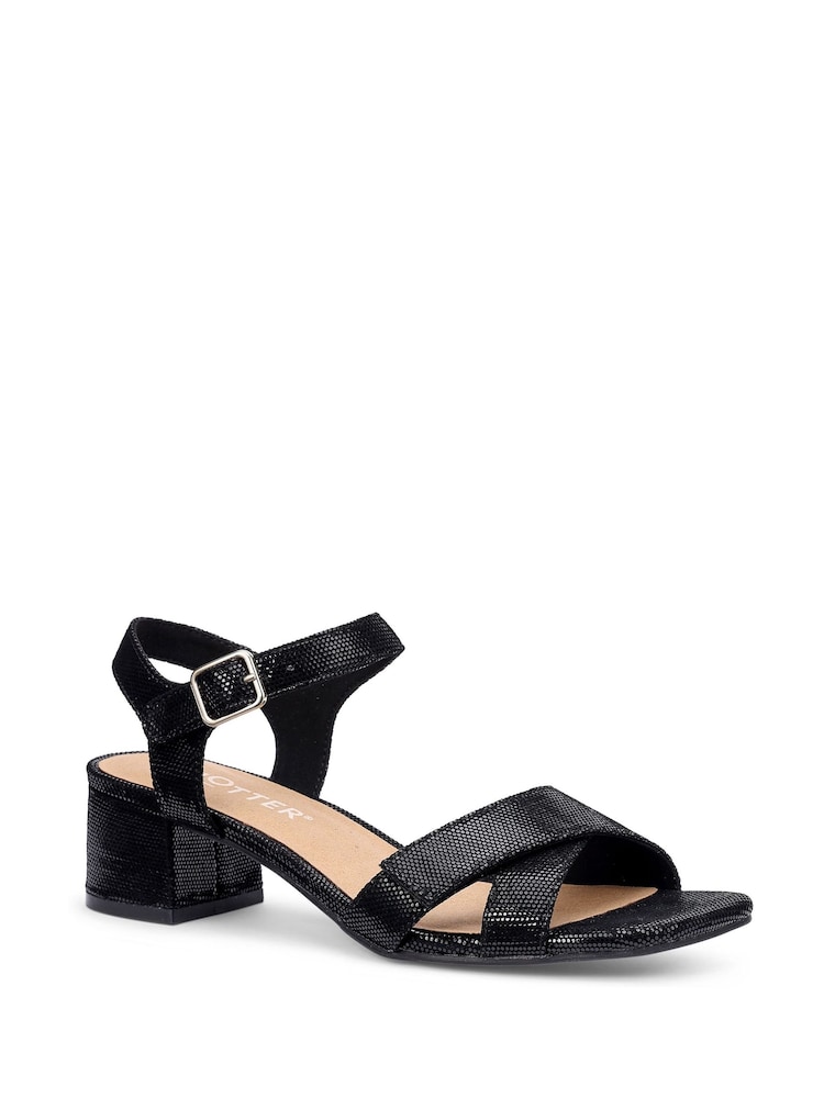 Hotter Black Extra Wide Fit Jive Slip On Formal Sandals - Image 4 of 4