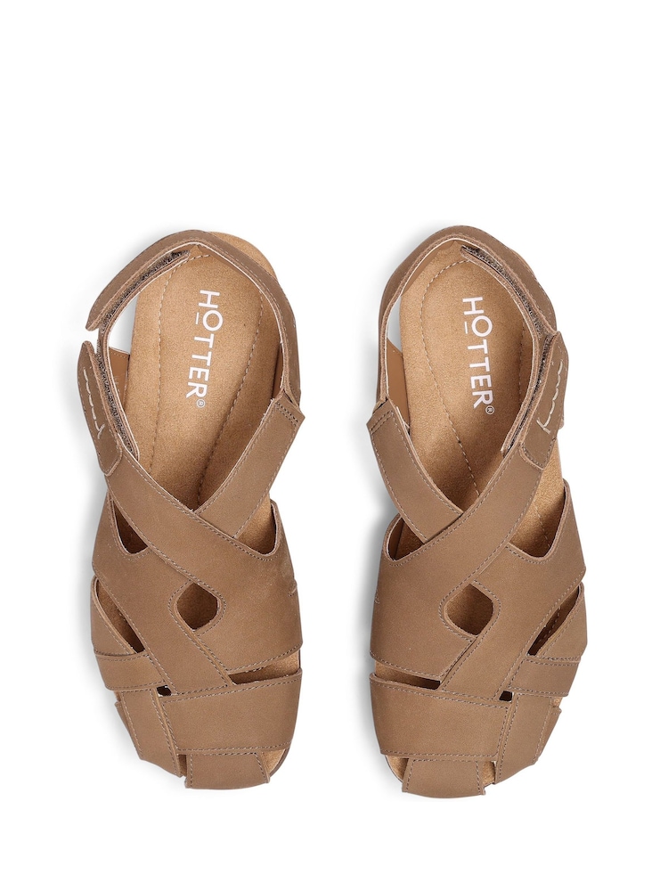 Hotter Brown Wide Fit Carpa Touch Fastening Casual Sandals - Image 5 of 5