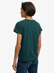SUPERDRY Green Luxe Casual Classic T-Shirt - Image 3 of 7