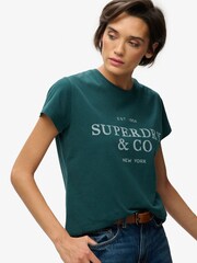 SUPERDRY Green Luxe Casual Classic T-Shirt - Image 4 of 7