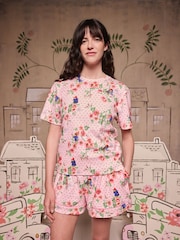 Cath Kidston Pink Paddington Blossom Pointelle Pyjama Shorts Set - Image 2 of 2