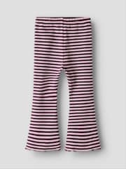 Name It Purple Striped Ribbed Flare Leggings - Image 3 of 4