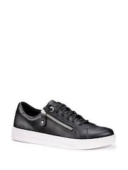 Hotter Black Wide Fit Leonie Slip On Zip Cupsole Shoes - Image 2 of 4